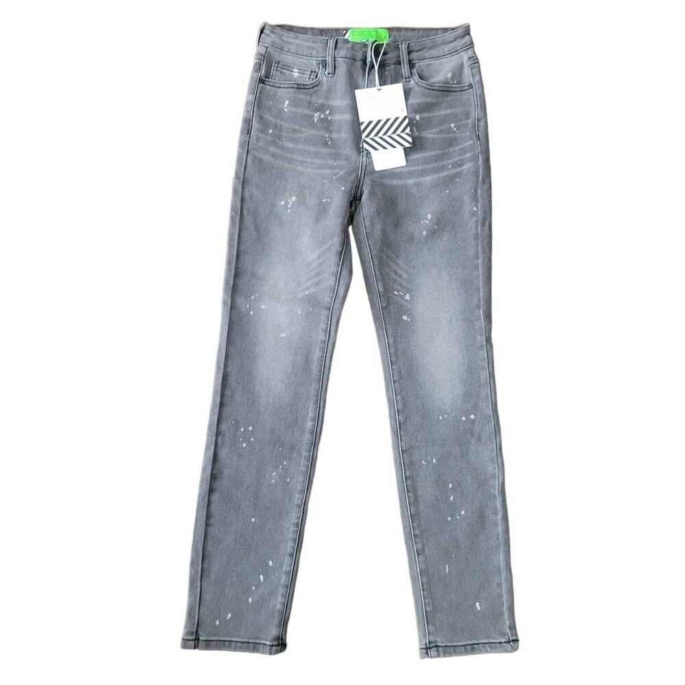 Free People x Sandrine Rose Skinny Jeans Polka Gray Size 26 NWT